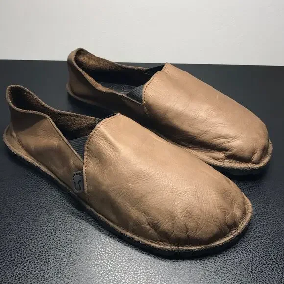 Unshoes Vida Soft Leather Brown Barefoot Style Slip On Shoes M 10 W 11 Unisex - Picture 11 of 16